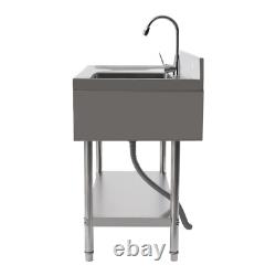 Stainles Steel Work Bench Commercial Storage Table Kitchen Cafe Sink Prep Shelf