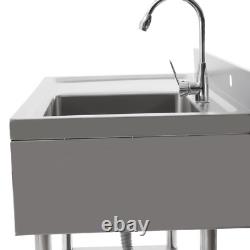 Stainles Steel Work Bench Commercial Storage Table Kitchen Cafe Sink Prep Shelf