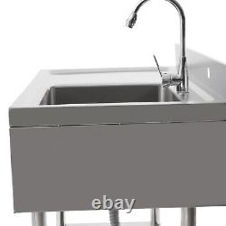 Stainles Steel Work Bench Commercial Storage Table Kitchen Cafe Sink Prep Shelf