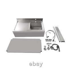 Stainles Steel Work Bench Commercial Storage Table Kitchen Cafe Sink Prep Shelf