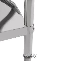 Stainles Steel Work Bench Commercial Storage Table Kitchen Cafe Sink Prep Shelf