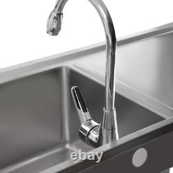 Stainles Steel Work Bench Commercial Storage Table Kitchen Cafe Sink Prep Shelf