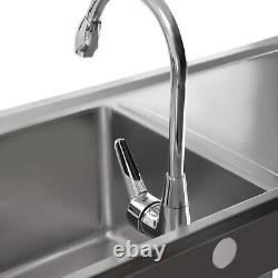 Stainles Steel Work Bench Commercial Storage Table Kitchen Cafe Sink Prep Shelf