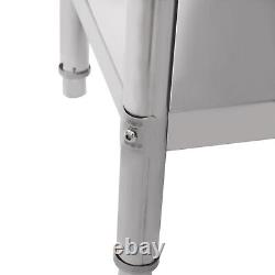 Stainles Steel Work Bench Commercial Storage Table Kitchen Cafe Sink Prep Shelf