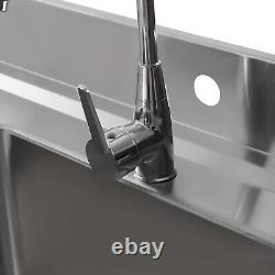 Stainles Steel Work Bench Commercial Storage Table Kitchen Cafe Sink Prep Shelf