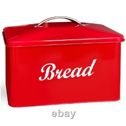 Stainless Steel Large Vintage Style Bread Bin Home Kitchen Retro Food Storage