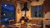 Step Into A Warm 1950s Kitchen At Night With A Crackling Fire U0026 Vintage Oldies In Another Room