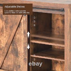 Storage Cabinet Kitchen Buffet TV Stand Cupboard Adjustable Shelves Barn Door UK