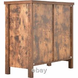 Storage Cabinet Kitchen Buffet TV Stand Cupboard Adjustable Shelves Barn Door UK