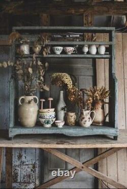 Stunning Blue Vintage French Wall Unit Kitchen Shelf