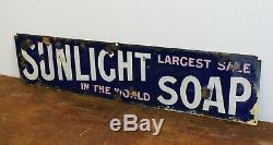 Sunlight Soap enamel sign advertising mancave garage metal vintage retro kitchen