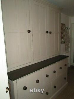 Superb Large Vintage Pine Larder Cabinet Dresser Cupboard Storage Solid Wood