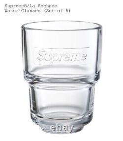 Supreme/La Rochère Water Glasses Molded Box Logo (Set of 6) Made in FRANCE