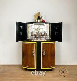 Sureline 1950, s Vintage Refurbished Bow Fronted Cocktail Cabinet Drinks Bar