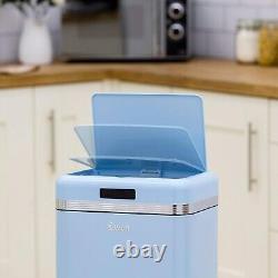 Swan Retro 45L Square Sensor Bin Kitchen Household Waste Bin, Blue SWKA4500BLN