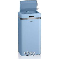 Swan Retro 45L Square Sensor Bin Kitchen Household Waste Bin, Blue SWKA4500BLN