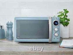 Swan Retro Blue Digital 800w 20L Microwave. Vintage Style Kitchen Microwave