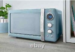 Swan Retro Blue Digital 800w 20L Microwave. Vintage Style Kitchen Microwave