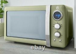 Swan Retro Green Digital Microwave. 800w 20L Vintage Design Kitchen Microwave