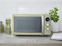 Swan Retro Green Digital Microwave. 800w 20L Vintage Design Kitchen Microwave