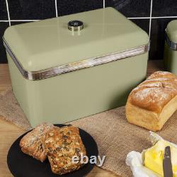 Swan Retro Green Jug Kettle 4 Slice Toaster Bread Bin Canisters & Mug Tree Set