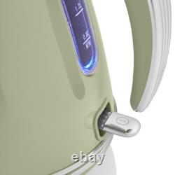 Swan Retro Green Jug Kettle 4 Slice Toaster Bread Bin Canisters & Mug Tree Set