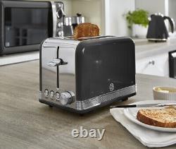 Swan Retro Jug Kettle & 2 Slice Toaster Vintage Kitchen Set of Two in Black