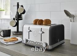 Swan Retro Jug Kettle & 4 Slice Toaster Vintage Kitchen Set of Two in Black