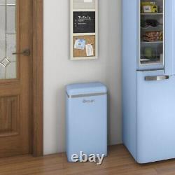 Swan Retro Kitchen Bin with Infrared Technology, Square, Blue, 45 Litre