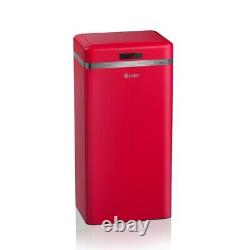 Swan Retro Red 45L Square Sensor Bin Vintage Design Kitchen Waste Bin in Red