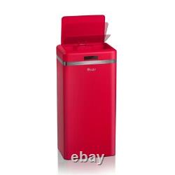 Swan Retro Red 45L Square Sensor Bin Vintage Design Kitchen Waste Bin in Red