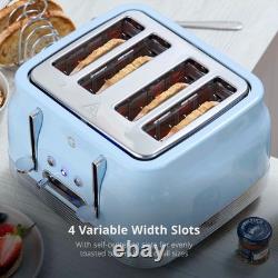 Swan Retro Revive Blue Stovetop Kettle 4 Slice Toaster Kitchen Canisters Set