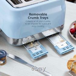 Swan Retro Revive Blue Stovetop Kettle 4 Slice Toaster Kitchen Canisters Set