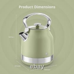 Swan Retro Revive Green Stovetop Design Kettle 4 Slice Toaster & Canisters Set