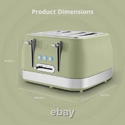 Swan Retro Revive Green Stovetop Design Kettle 4 Slice Toaster & Canisters Set