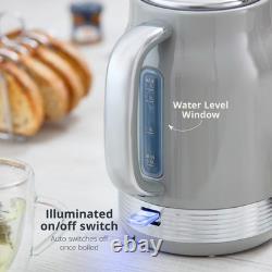 Swan Retro Revive Grey Jug Kettle 2 Slice Toaster Canisters Matching Kitchen Set