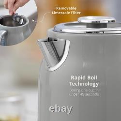 Swan Retro Revive Grey Jug Kettle 2 Slice Toaster Canisters Matching Kitchen Set