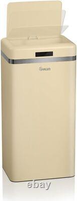 Swan SWKA4500CN Retro Kitchen Bin with Infrared Technology, Square, Cream, 45 L