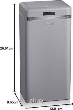 Swan SWKA4500GRN Retro Kitchen Bin with Infrared Technology, Square, Grey