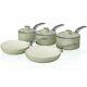 Swan Vintage Retro 5 Piece Induction Pan Set Kitchen Cookware Green- Swps5020gn
