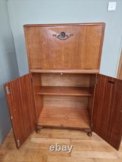 TURNIDGE of LONDON Vintage Retro Extending Teak Cocktail Drinks Cabinet Bar Unit