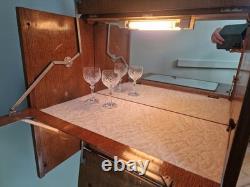 TURNIDGE of LONDON Vintage Retro Extending Teak Cocktail Drinks Cabinet Bar Unit