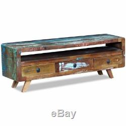 TV Media Cabinet Stand with 3 Drawers Solid Reclaimed Recycled Wood Home Decor