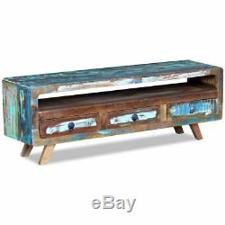 TV Media Cabinet Stand with 3 Drawers Solid Reclaimed Recycled Wood Home Decor