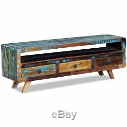 TV Media Cabinet Stand with 3 Drawers Solid Reclaimed Recycled Wood Home Decor