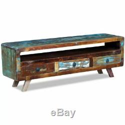 TV Media Cabinet Stand with 3 Drawers Solid Reclaimed Recycled Wood Home Decor