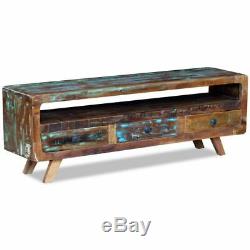 TV Media Cabinet Stand with 3 Drawers Solid Reclaimed Recycled Wood Home Decor