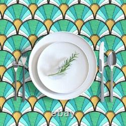 Tablecloth Art Deco Retro Geometric Fan Vintage Inspired 1920S Cotton Sateen