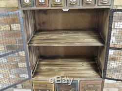 Tall Cabinet Drawers Cupboard 135cm Retro Vintage