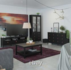 Tall Display Cabinet Vintage Retro Buffet Modern Cupboard Storage Large Unit